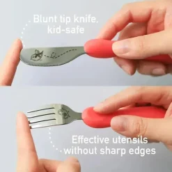 Marcus u0026 Marcus Utensils & Accessories|Dishes, Utensils & Food Containers*Marcus & Marcus - Game Anatomical Spoon Fork and Knife Elephant 3pcs