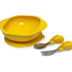 Marcus u0026 Marcus Suction Plates & Bowls|Dishes, Utensils & Food Containers*Marcus & Marcus - Lola Toddler Mealtime Set, Yellow