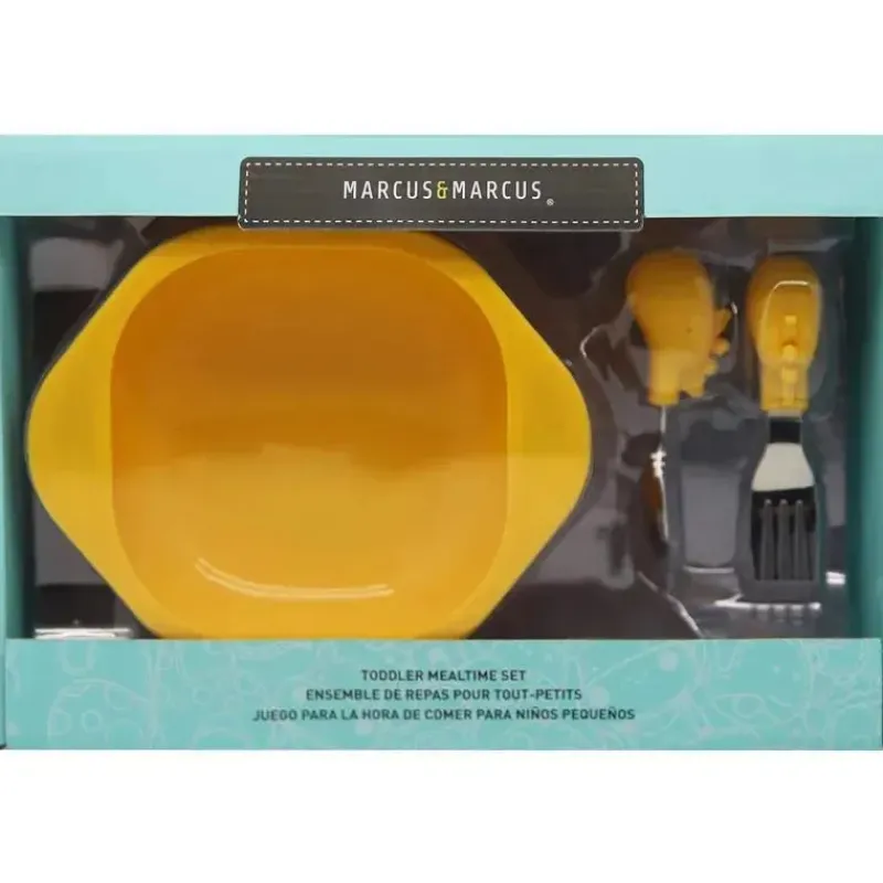 Marcus u0026 Marcus Suction Plates & Bowls|Dishes, Utensils & Food Containers*Marcus & Marcus - Lola Toddler Mealtime Set, Yellow