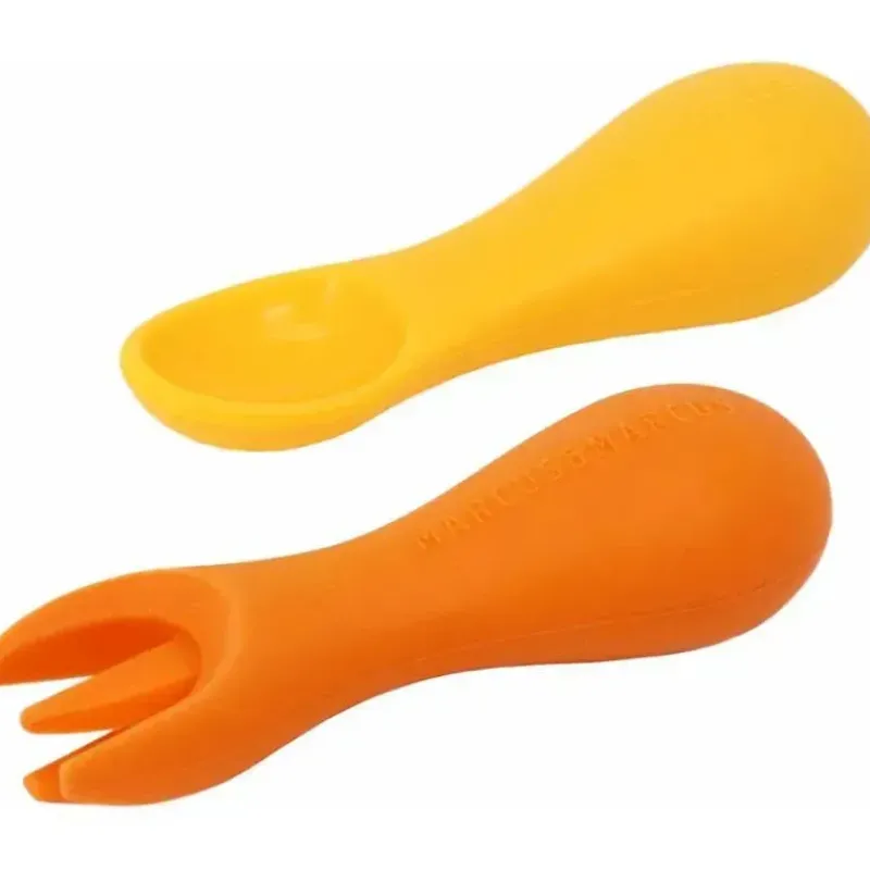 Marcus u0026 Marcus Utensils & Accessories|Dishes, Utensils & Food Containers*Marcus & Marcus - Silicone Palm Grasp Spoon & Fork Set, Lola