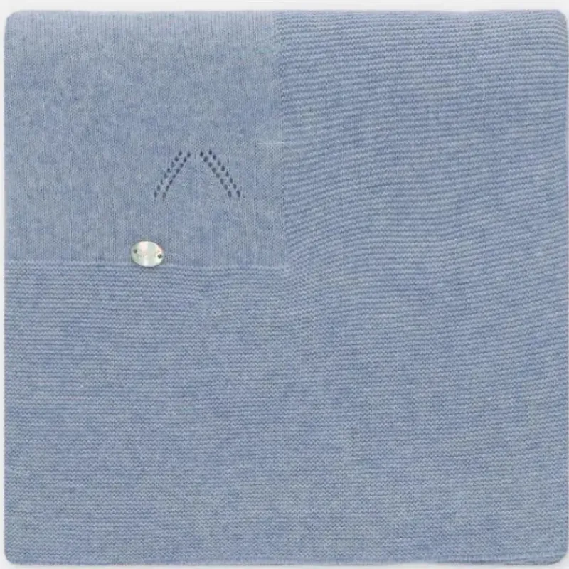 Martin Aranda Blankets & Quilts*- Baby Blanket Knit Nel Blu 40'X40', Ocean Blue