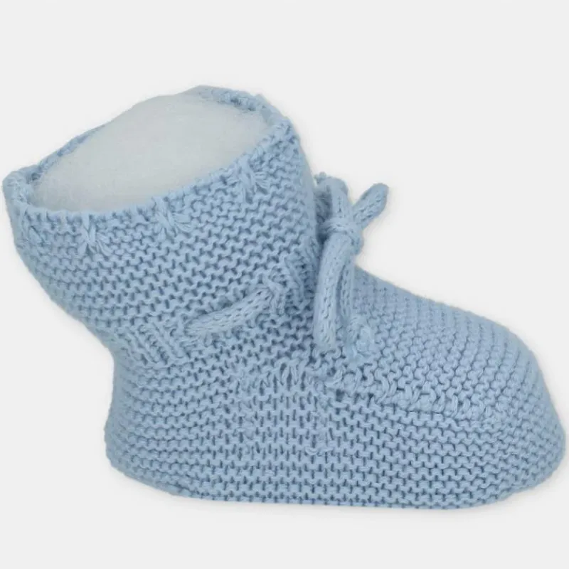 Martin Aranda Baby Shoes*- Baby Booties Knit Montefioralle, Celeste Bebé