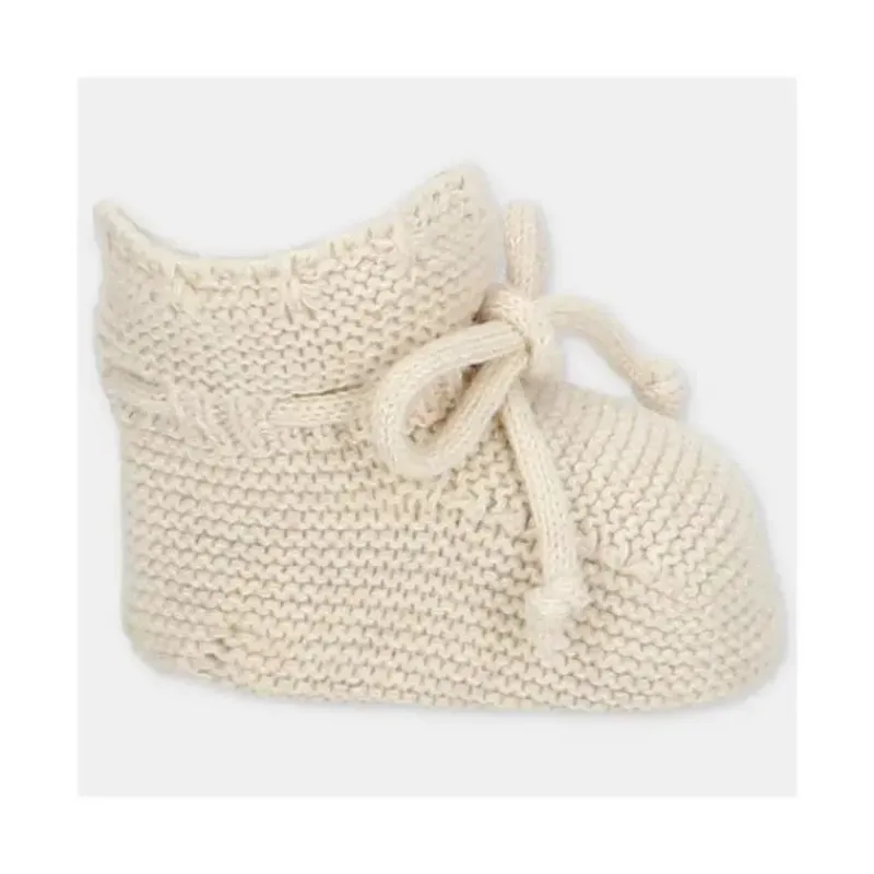 Martin Aranda Baby Shoes*- Baby Booties Knit Gold, Light Beige