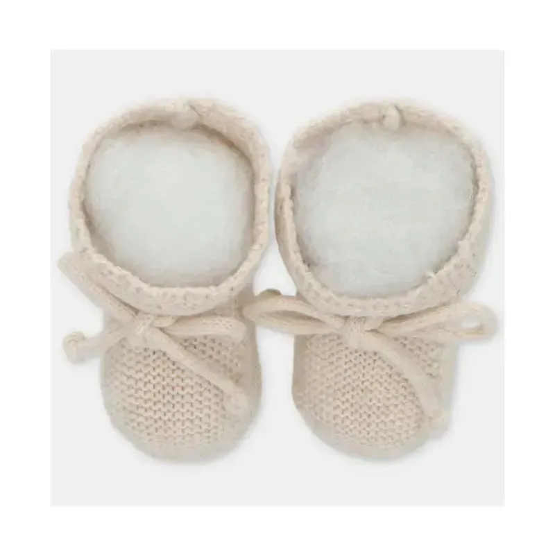 Martin Aranda Baby Shoes*- Baby Booties Knit Gold, Light Beige