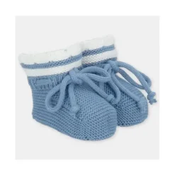 Martin Aranda Baby Shoes*- Baby Booties Knit Noto, Blue Francia
