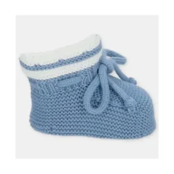 Martin Aranda Baby Shoes*- Baby Booties Knit Noto, Blue Francia