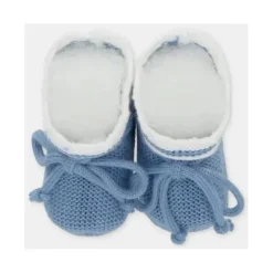 Martin Aranda Baby Shoes*- Baby Booties Knit Noto, Blue Francia