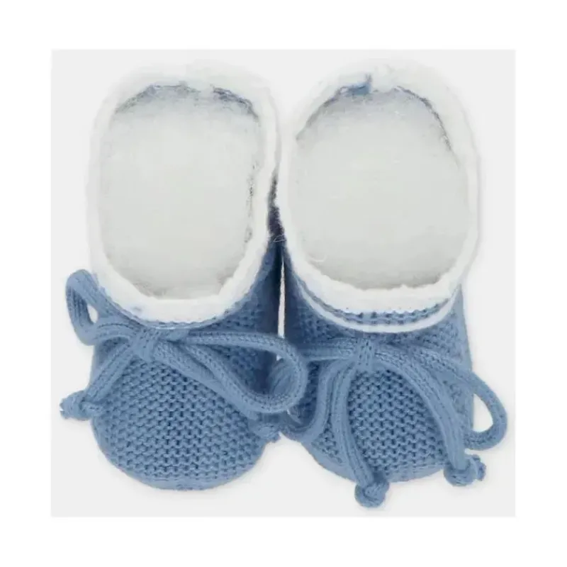 Martin Aranda Baby Shoes*- Baby Booties Knit Noto, Blue Francia