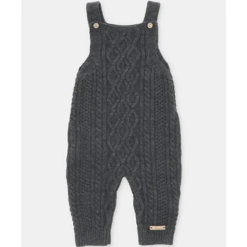 Martin Aranda Baby One-Pieces*- Baby Boy Separate Knit Short Overall Moutard, Light Grey