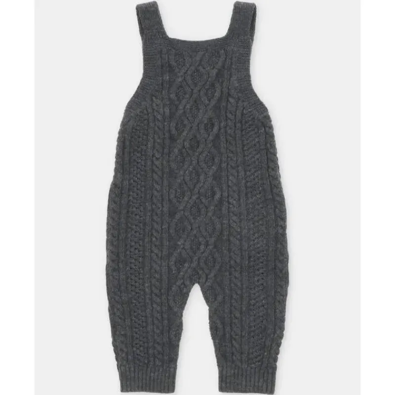 Martin Aranda Baby One-Pieces*- Baby Boy Separate Knit Short Overall Moutard, Light Grey