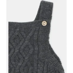 Martin Aranda Baby One-Pieces*- Baby Boy Separate Knit Short Overall Moutard, Light Grey