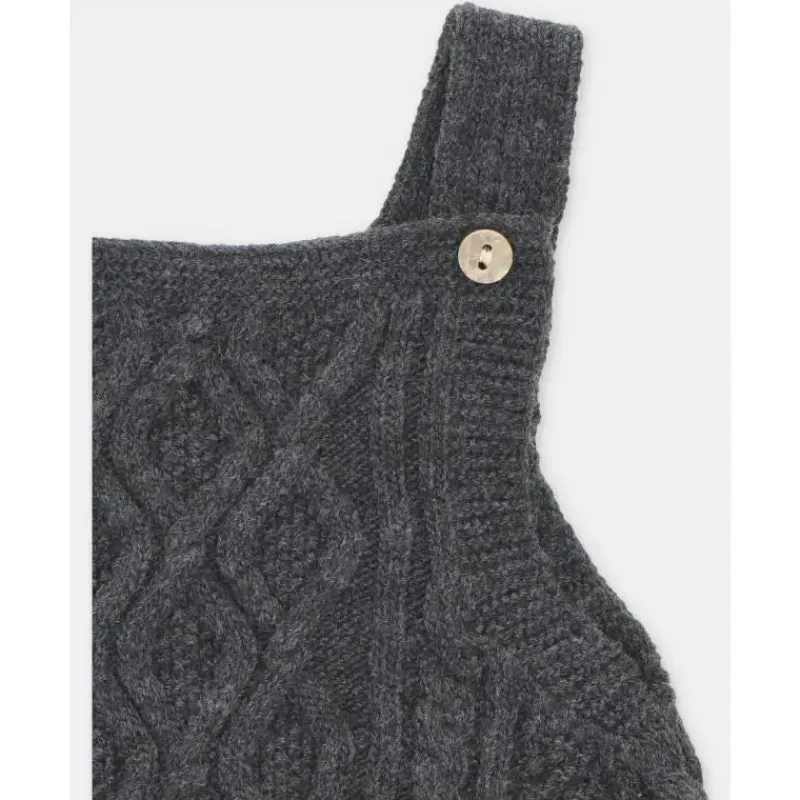 Martin Aranda Baby One-Pieces*- Baby Boy Separate Knit Short Overall Moutard, Light Grey