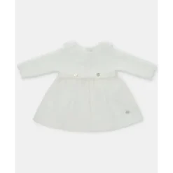 Martin Aranda Dresses|Baby Dresses & Skirts*- Baby Girl Knit Woven Mix Dress Tenerezza, Ivory