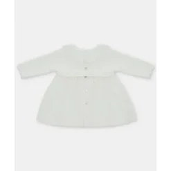 Martin Aranda Dresses|Baby Dresses & Skirts*- Baby Girl Knit Woven Mix Dress Tenerezza, Ivory