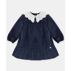 Martin Aranda Dresses|Baby Dresses & Skirts*- Baby Girl Velvet Holiday Dress Dark Blue