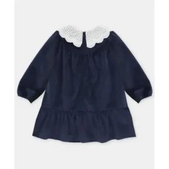 Martin Aranda Dresses|Baby Dresses & Skirts*- Baby Girl Velvet Holiday Dress Dark Blue