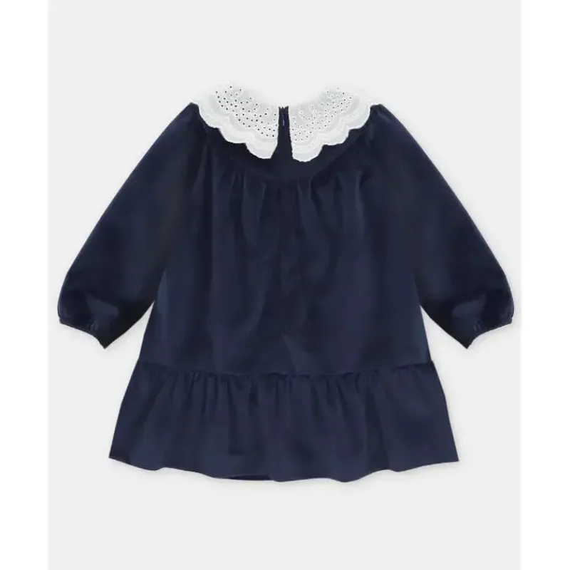 Martin Aranda Dresses|Baby Dresses & Skirts*- Baby Girl Velvet Holiday Dress Dark Blue