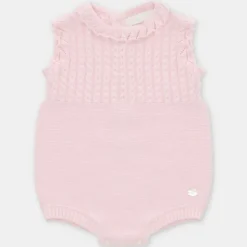 Martin Aranda Baby One-Pieces*- Baby Girl Short Knit Romper Airola, Lavanda