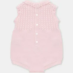 Martin Aranda Baby One-Pieces*- Baby Girl Short Knit Romper Airola, Lavanda