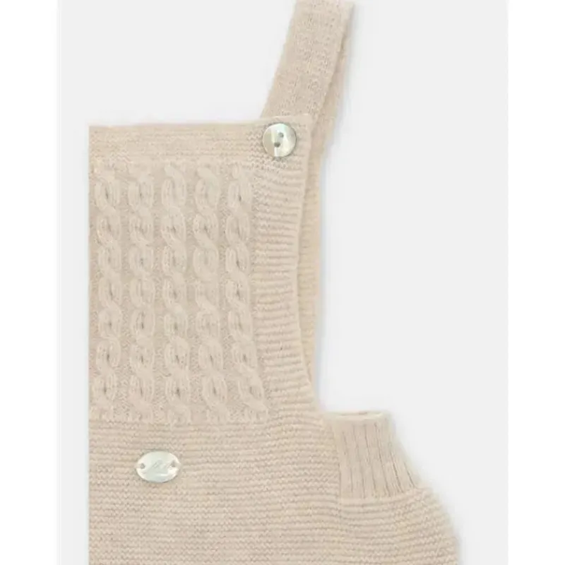 Martin Aranda Baby One-Pieces*- Baby Knit Overalls Gold Light Beige