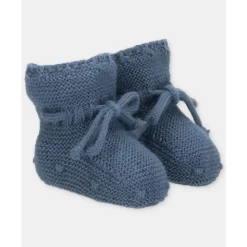 Martin Aranda Baby Shoes*- Baby Knit Booties Garden, Light Blue