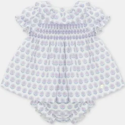 Martin Aranda Dresses|Baby Dresses & Skirts*- Baby Set Dress & Bloomer Woven Fabric Fiesole, Lavanda