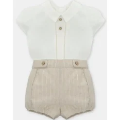 Martin Aranda Baby Sets*- Baby Set Shirt & Bloomer Woven Fabric Firenze, Arena