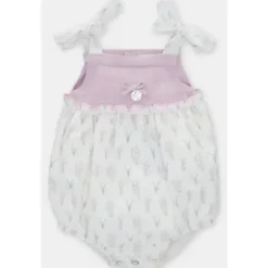 Martin Aranda Baby One-Pieces*- Baby Short Romper Sleeveless Woven Flouncy Neck Mawl Lilac