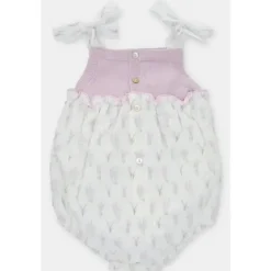 Martin Aranda Baby One-Pieces*- Baby Short Romper Sleeveless Woven Flouncy Neck Mawl Lilac