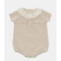 Martin Aranda Baby One-Pieces*- Baby Short Romper Knit Gold Light Beige