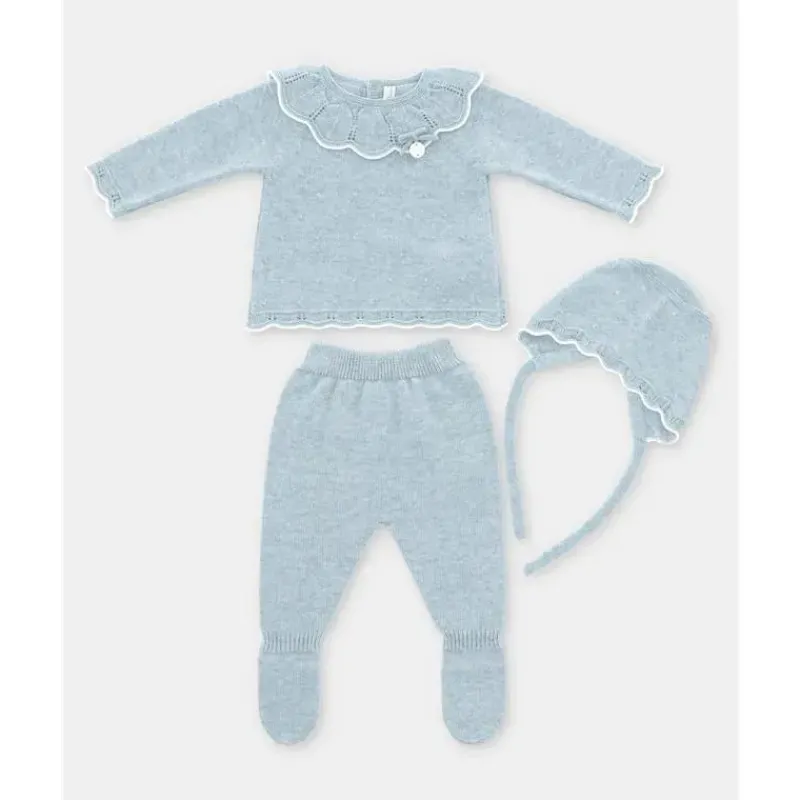 Martin Aranda Take Me Home Outfits*- Take Me Home Set Sweater, Leggings & Bonnet Flounce Ciel, Rosa Palo