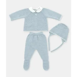Martin Aranda Take Me Home Outfits*- Take Me Home Set Sweater, Leggings & Bonnet Neck Ciel, Blue Grey
