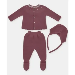 Martin Aranda Take Me Home Outfits*- Take Me Home Set Sweater, Leggings & Bonnet Plum, Light Pink