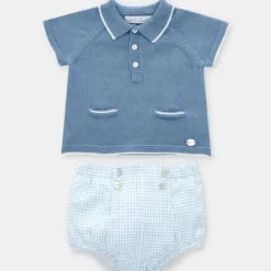 Martin Aranda Baby Sets*- 2Pk Short Set Polo & Bloomer Noto, Blue Francia