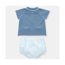 Martin Aranda Baby Sets*- 2Pk Short Set Polo & Bloomer Noto, Blue Francia