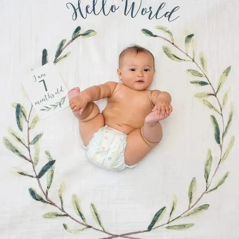 Mary Meyer Birthday Party*- Lulujo Baby’s First Year Blanket & Cards Set, “Hello World”