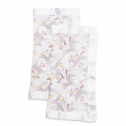 Mary Meyer Blankets & Quilts*- 2Pk Lulujo Cotton Security Blankets, Modern Unicorn