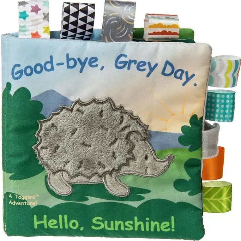 Mary Meyer Gift For Baby|Books For Babies*- Taggies Touch & Feel Soft Cloth Book with Crinkle Paper & Squeaker, Heather Hedgehog