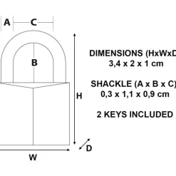 PTL USA Luggage & Accessories*Master Lock - 3/4 Brass Keyed Different
