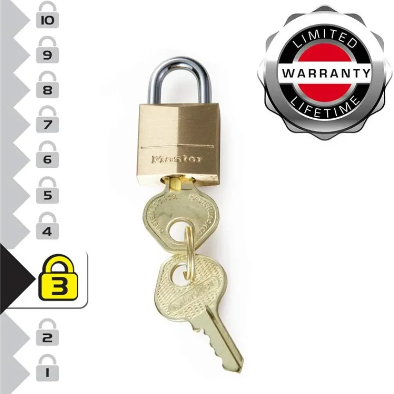 PTL USA Luggage & Accessories*Master Lock - 3/4 Brass Keyed Different