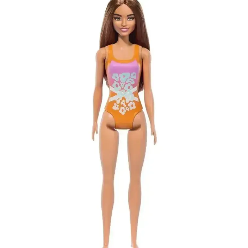 Fisher-Price Barbie|Dolls*Mattel - Barbie Beach Doll with Orange Swimsuit