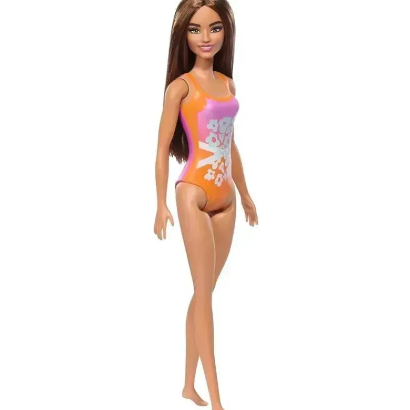 Fisher-Price Barbie|Dolls*Mattel - Barbie Beach Doll with Orange Swimsuit