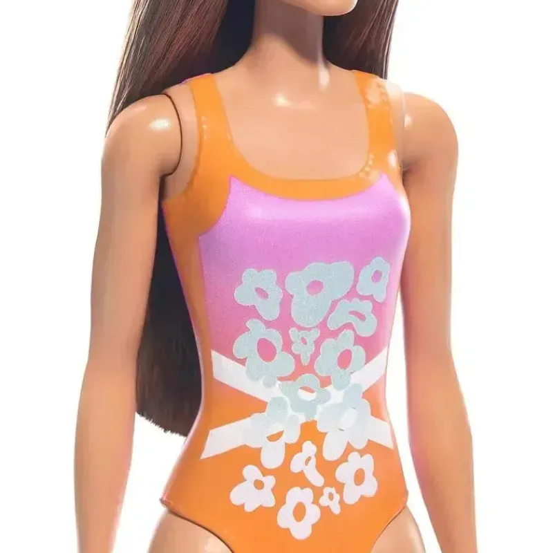 Fisher-Price Barbie|Dolls*Mattel - Barbie Beach Doll with Orange Swimsuit