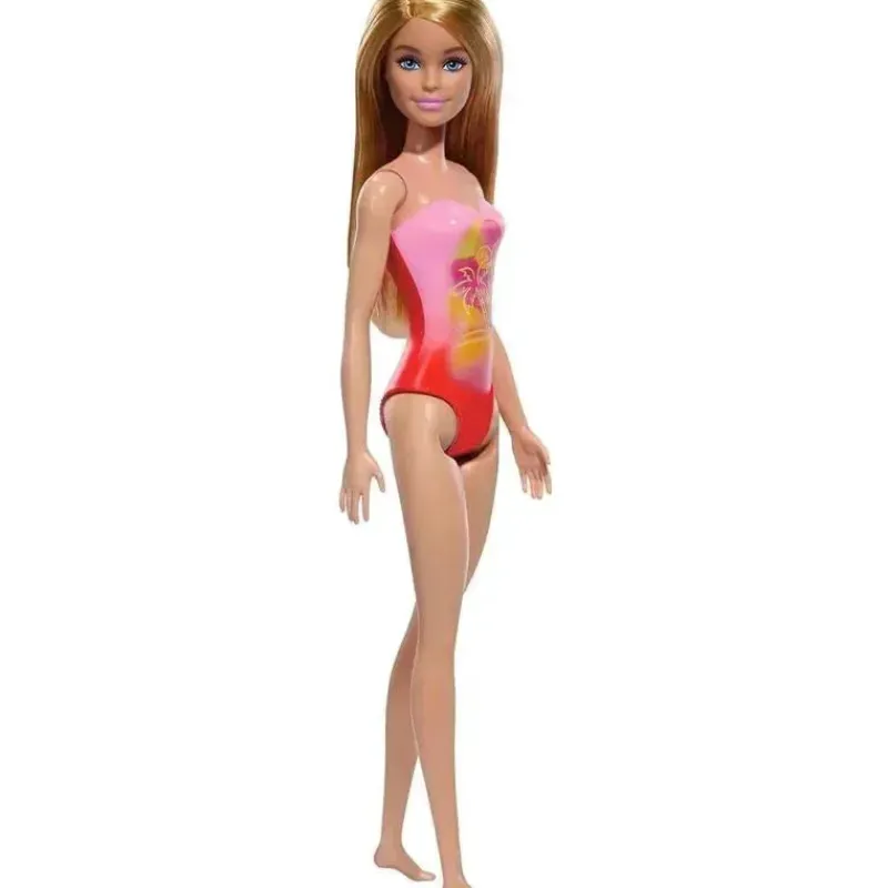 Fisher-Price Barbie|Dolls*Mattel - Barbie Beach Doll with Pink Swimsuit