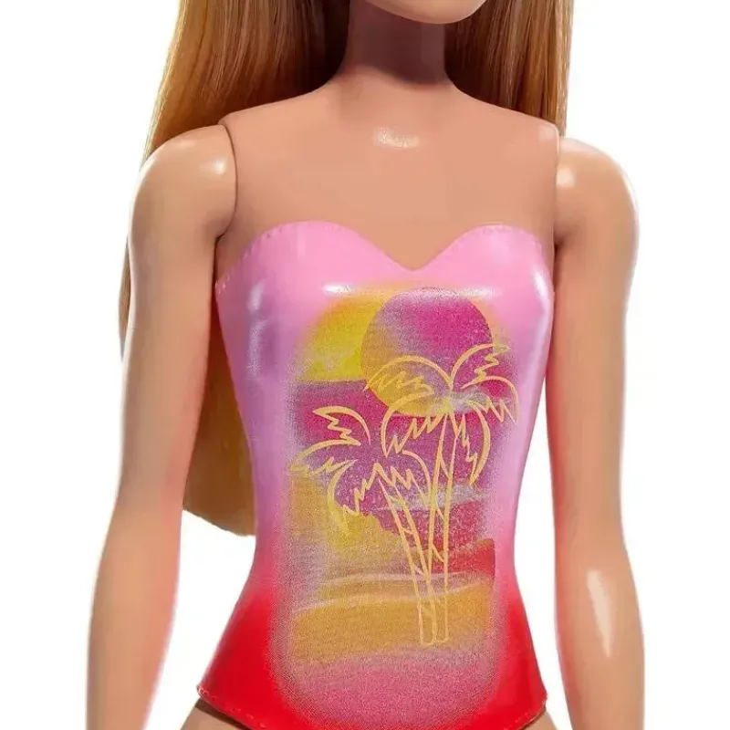 Fisher-Price Barbie|Dolls*Mattel - Barbie Beach Doll with Pink Swimsuit