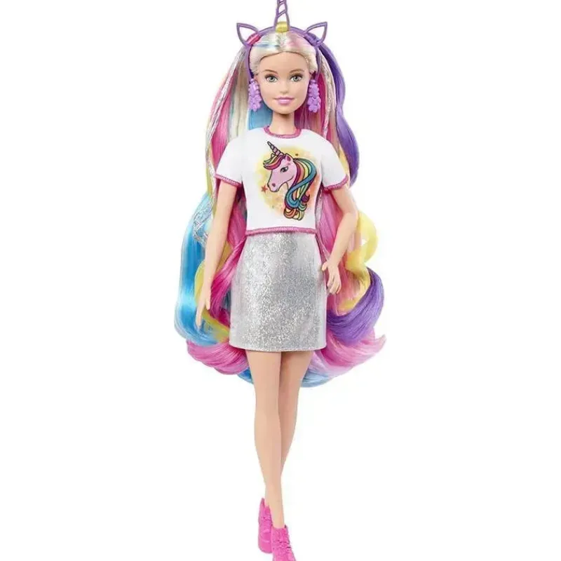 Fisher-Price Barbie*Mattel - Barbie Fantasy Long Colorful Blonde Hair with Mermaid