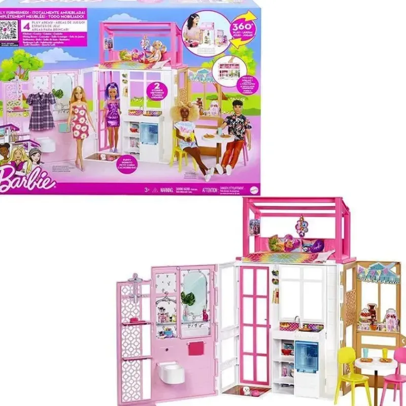 Fisher-Price Barbie*Mattel - Barbie FURNISHED House PLAYSET