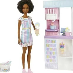 Fisher-Price Barbie*Mattel - Barbie Ice Cream Shop Playset with Brunette Doll