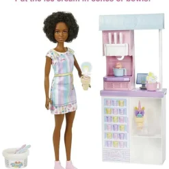 Fisher-Price Barbie*Mattel - Barbie Ice Cream Shop Playset with Brunette Doll