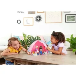 Fisher-Price Barbie*Mattel - Barbie Let's Go Camping Tent Playset with Brooklyn & Malibu Dolls